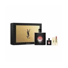 Yves Saint Laurent Black Opium Gift Set Eau de Parfum 90ml, Miniature Eau de Parfum 7,5ml and Lipstick