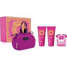 Versace Bright Crystal Absolu Gift Set Eau de Parfum 90ml body lotion Bright Crystal Absolu 100ml and cosmetic bag