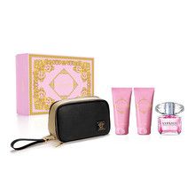  Versace Bright Crystal Gift Set Eau de Toilette 90ml, Body Lotion 100ml, Shower Gel 100ml and Cosmetic Bag