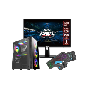 U-Case VortexEdge Gaming PC RGB (i5-11400F/16GB/1TB/GeForce GTX 1650/W11 Home) + MSI G244F 23.8" IPS 170Hz Gaming Monitor